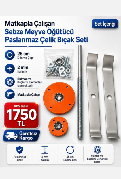 Sebze Meyve Öğütücü  ÇİFT BIÇAK SETİ ÜCRETSİZ KARGO 👍 KDV DAHİL