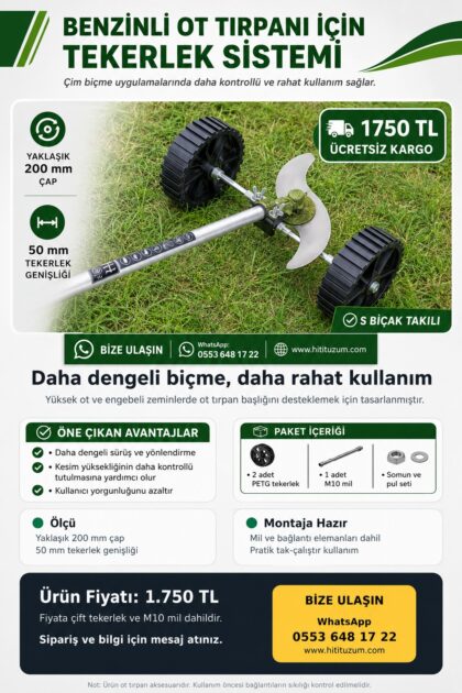 BENZİNLİ OT TIRPAN İÇİN TEKERLEK SİSTEMİ
