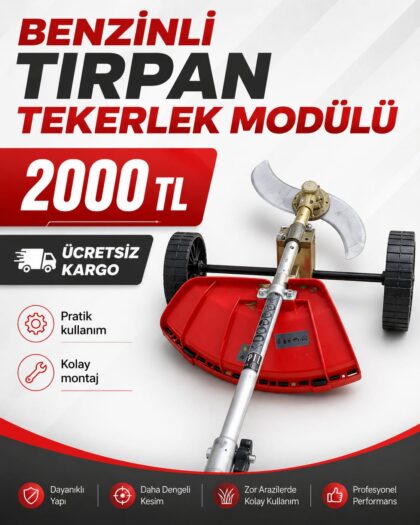 BENZİNLİ ve ŞARJLI AKÜLÜ OT TIRPAN İÇİN TEKERLEK MODÜLÜ